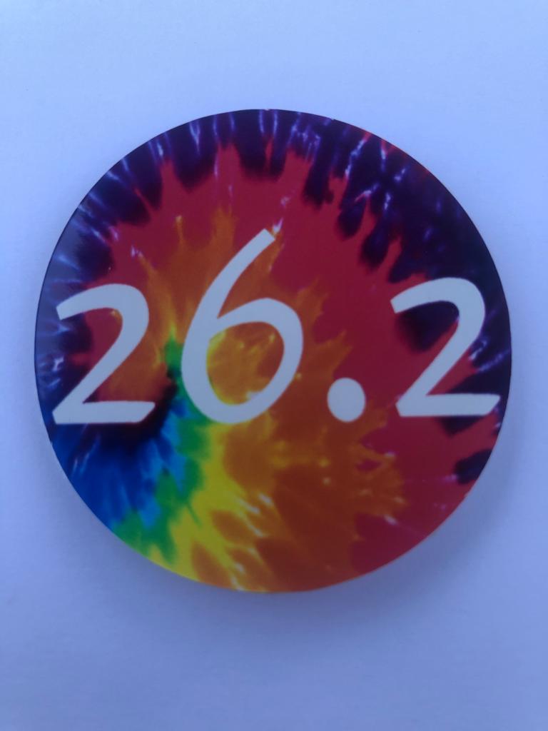 26.2 round decal - tie dye