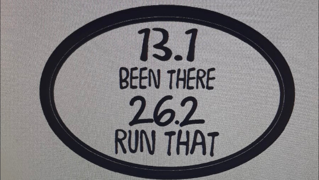 13.1 been there 26.2 done that oval decal