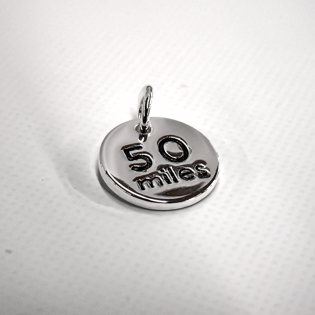 50 Mile Silver Plated Disc Charm