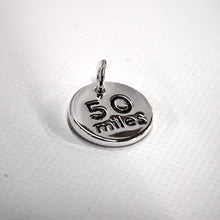 Load image into Gallery viewer, 100 miles Silver Plated Disc Charm
