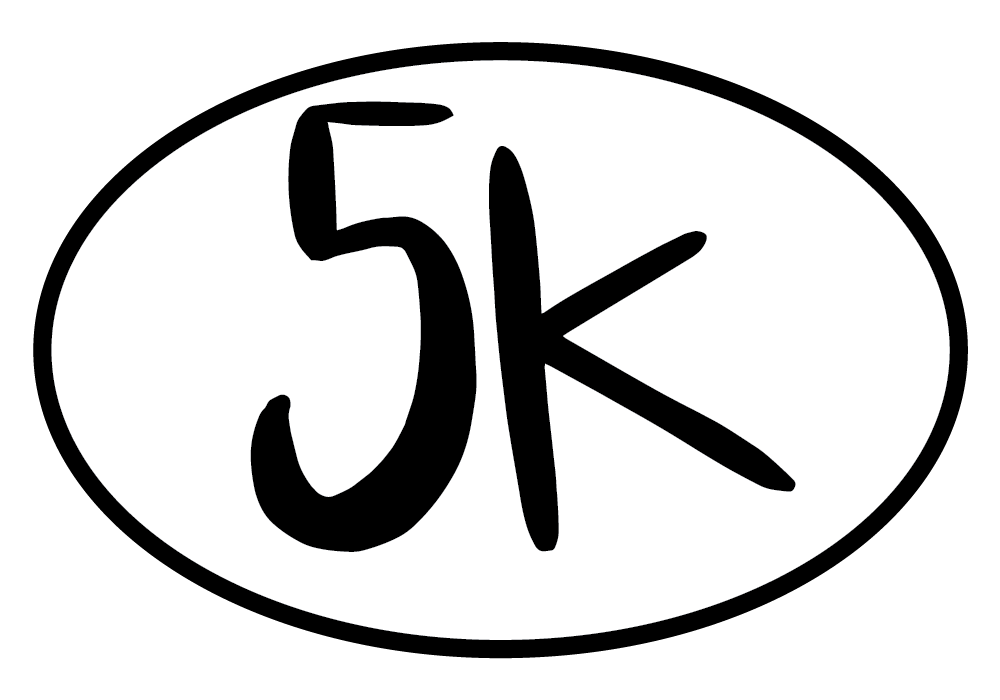 5K Colored Oval Decal (L)