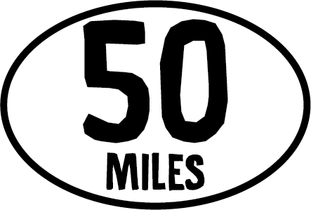 50 Miles Oval Magnet (FT)