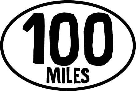 100 Miles Oval Magnet