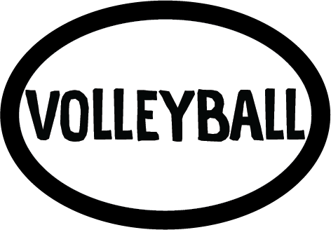 Volleyball Colored Oval Decal (F)