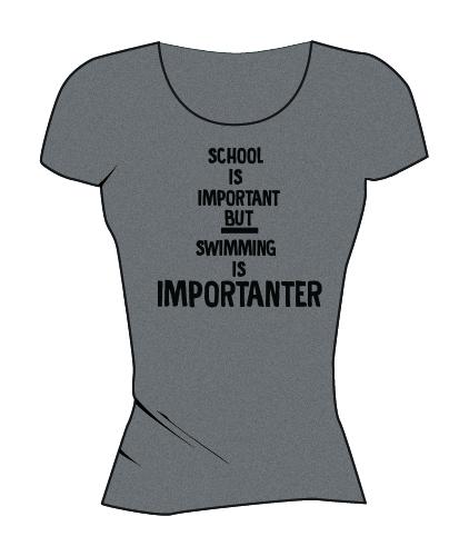 School Is Important but Swimming Is Importanter - Women's Scoop Neck Shirt - Heather Grey