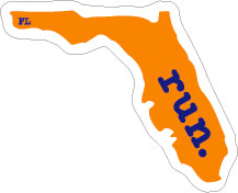 Florida run. Colored Outline Decal