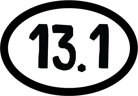 13.1 Half Marathon Oval Decal (F)