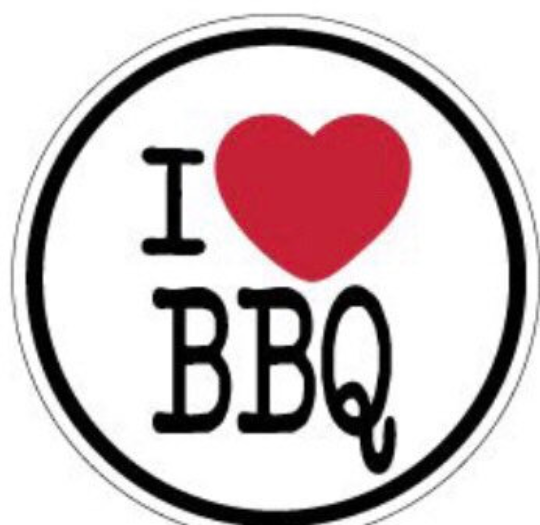 I heart BBQ decal