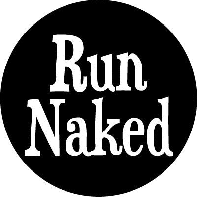 Run Naked Black Round Decal