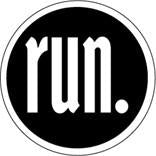 run. Colored Round Decal