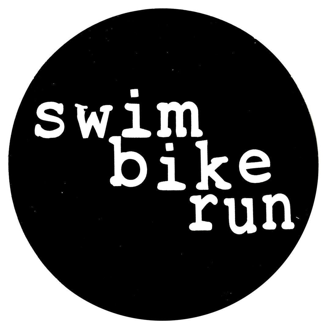 Swim Bike Run Colored Round Decal