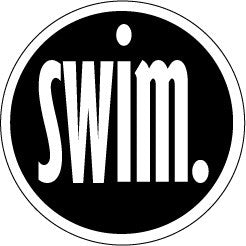 swim. Colored Round Decal