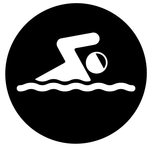 Swimmer Black Round Decal