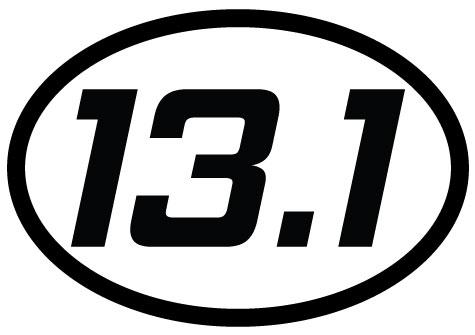 13.1 oval decal - white