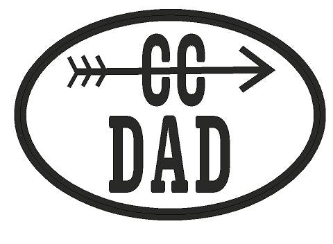 Cross Country Dad Oval Decal -- Cross Country Dad