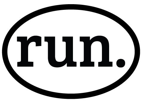 run. Colored Oval Decal (C)