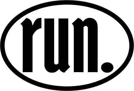 run. Colored Oval Decal