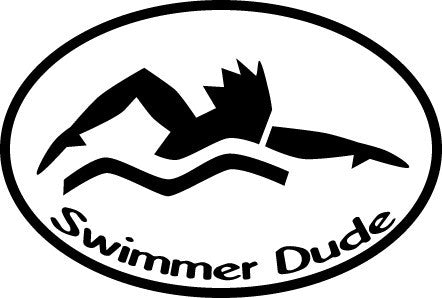 Swimmer Dude Oval Decal