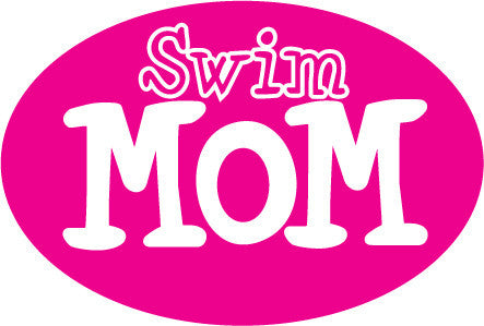 Swim Mom Pink Oval Decal