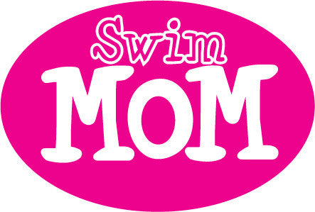 Swim Mom Pink Oval Magnet