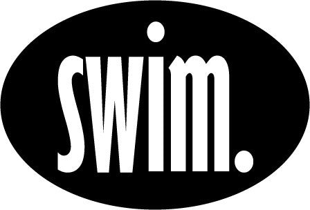 swim. Colored Oval Decal