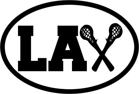 LAX with Lacrosse Sticks Oval Decal