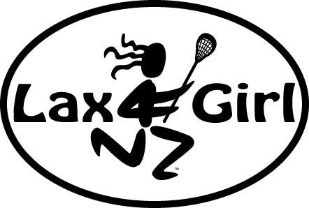 Lax Girl Colored Oval Decal