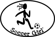 Load image into Gallery viewer, Soccer Girl Colored Oval Decal
