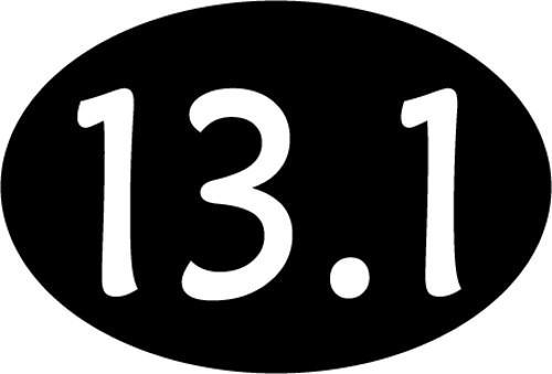 13.1 oval decal - black