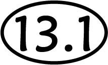 13.1 Oval Decal - white