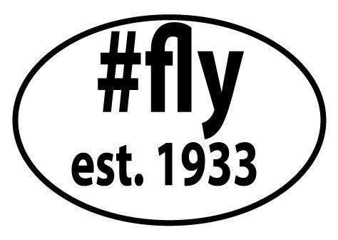 #fly est. 1933 Oval Magnet