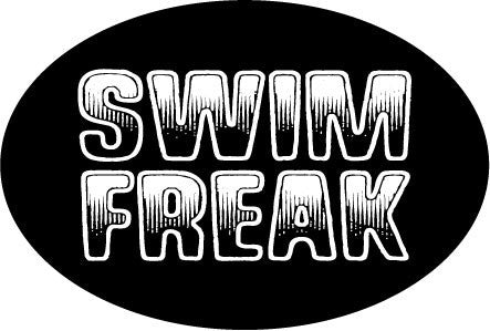 Swim Freak Black Oval Magnet