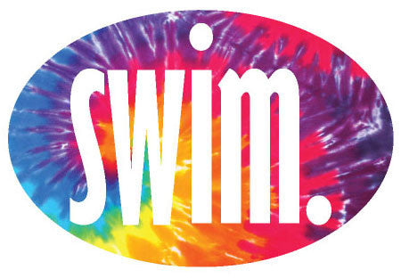 Swim. oval magnet- tie dye