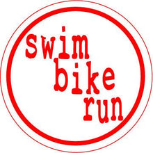 Load image into Gallery viewer, Swim Bike Run Colored Round Decal
