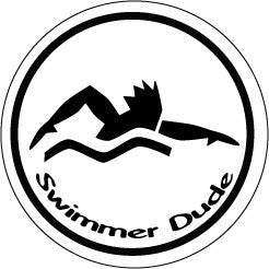 Swimmer Dude Colored Round Decal
