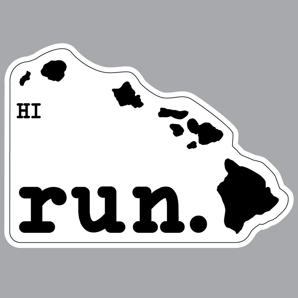 Hawaii Run State Outline Decal