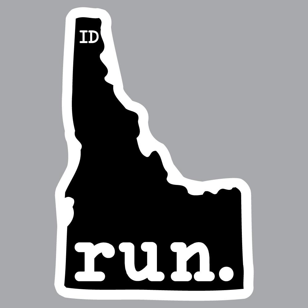 Idaho Run State Outline Decal