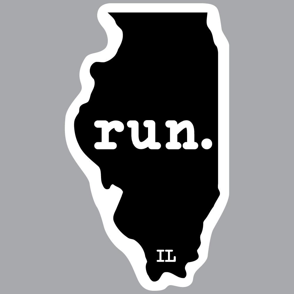 Illinois Run State Outline Decal