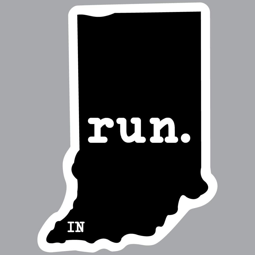 Indiana Run State Outline Decal