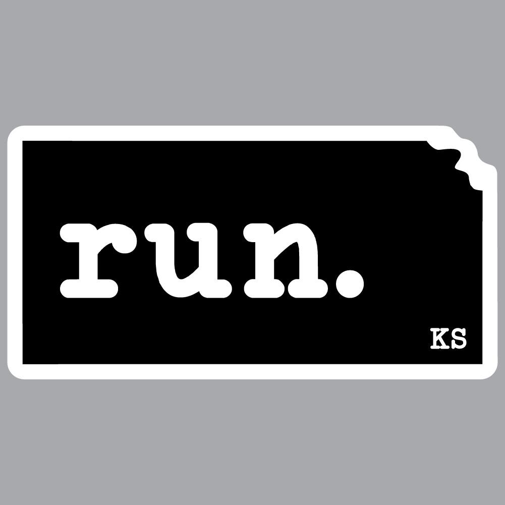 Kansas Run State Outline Decal