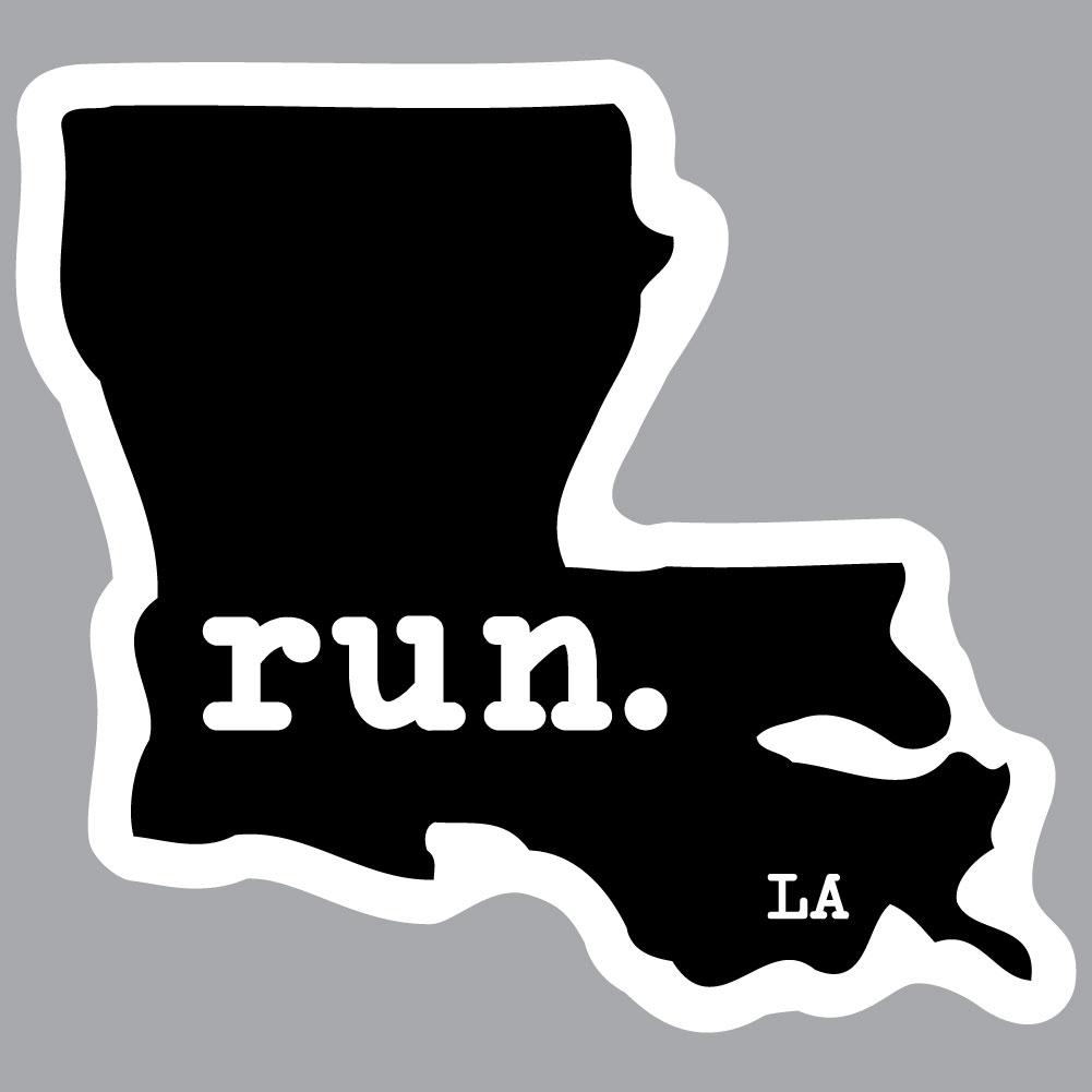 Louisiana Run State Outline Decal