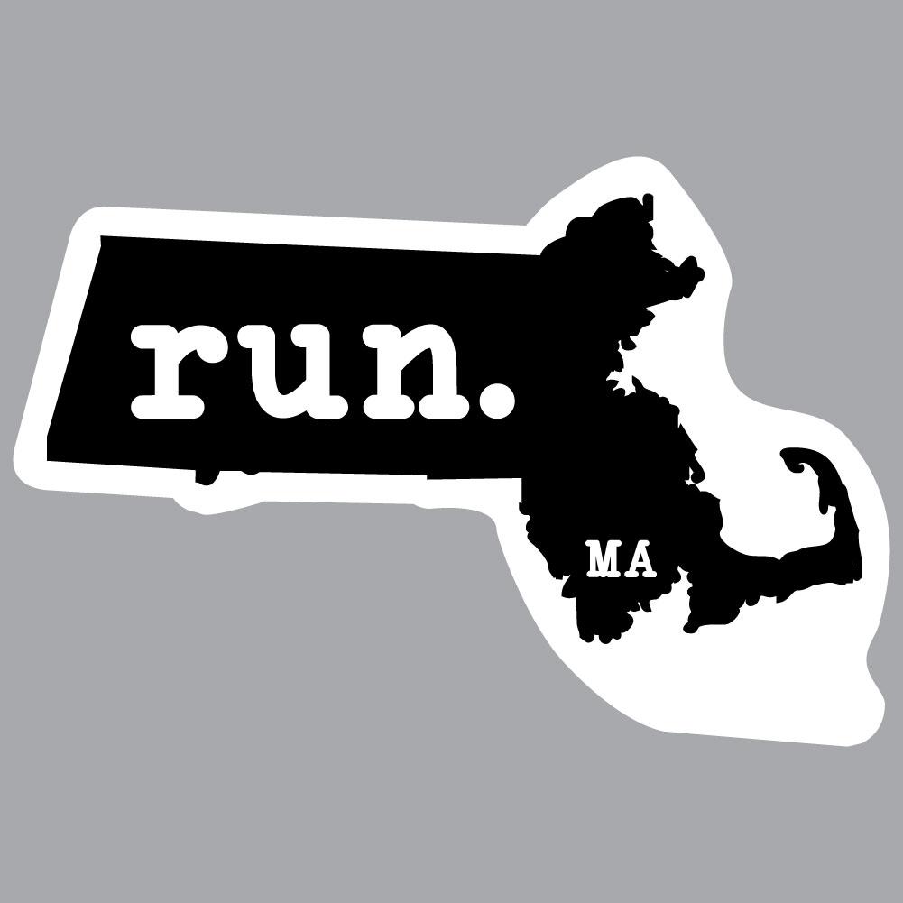Massachusetts Run State Outline Decal