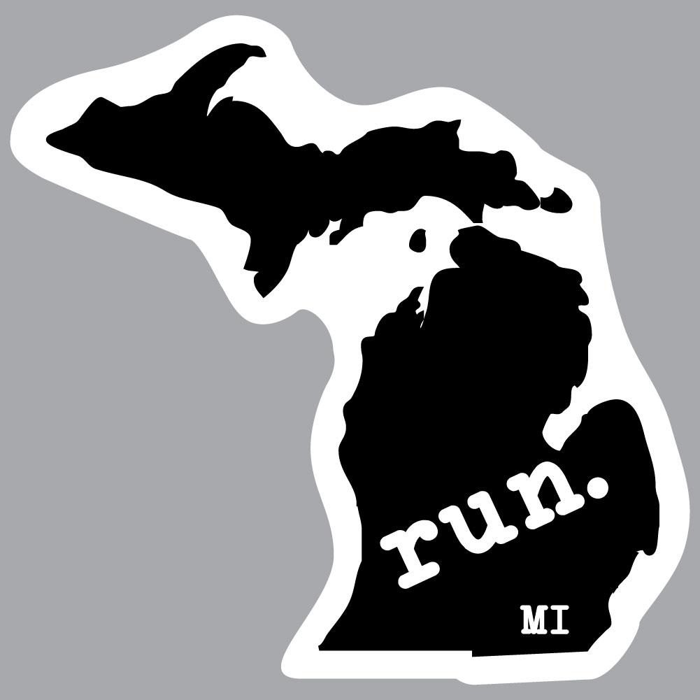 Michigan Run State Outline Decal