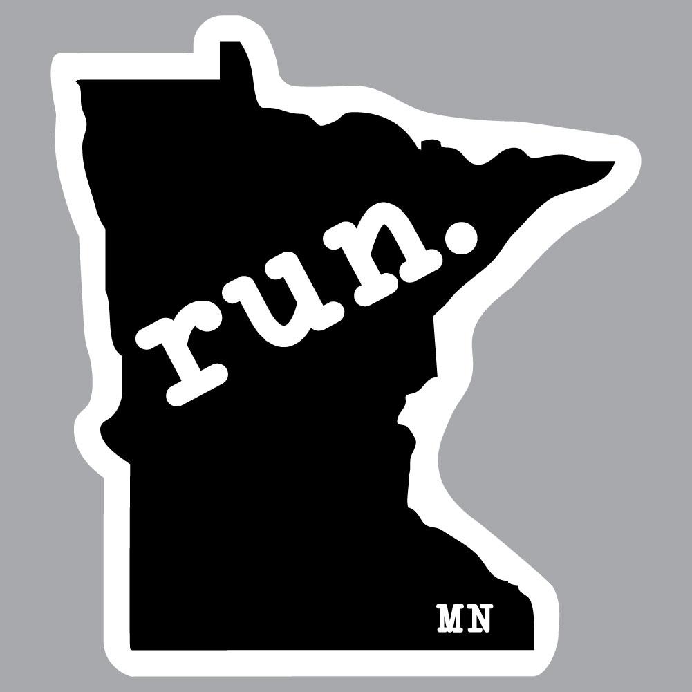Minnesota Run State Outline Decal