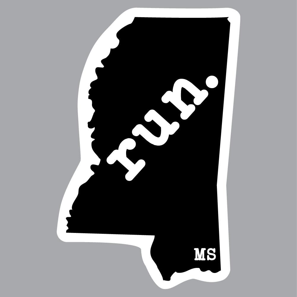 Mississippi Run State Outline Decal