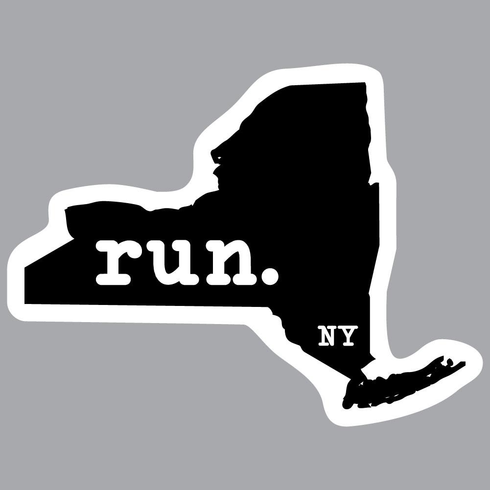 New York Run State Outline Decal