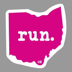 Ohio run. Colored Outline Decal