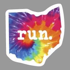Ohio Run State Outline Decal - Tie-Dye