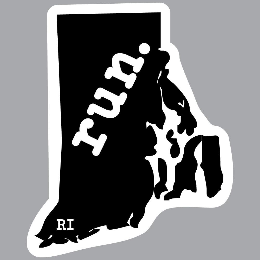 Rhode Island Run State Outline Decal