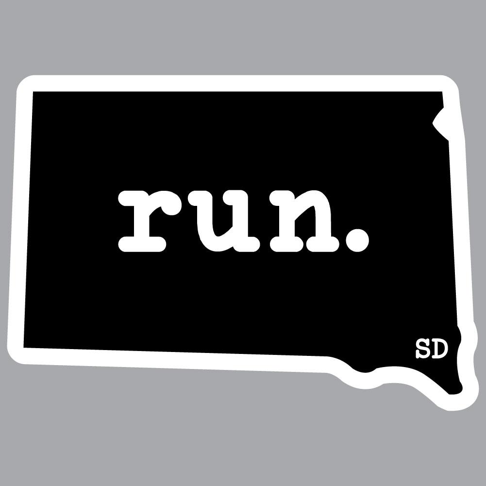 South Dakota Run State Outline Decal